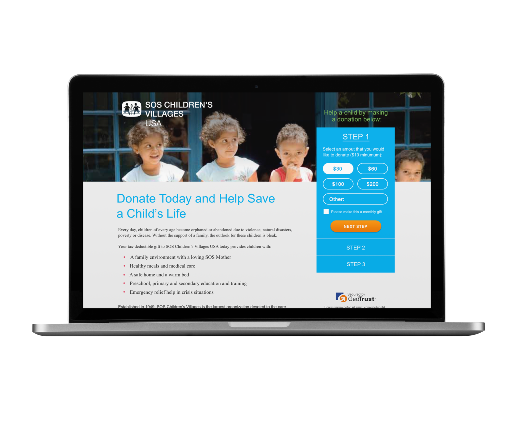 REQ SOS USA Landing Page
