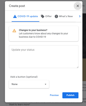 Google COVID-19 Business Listing Updates