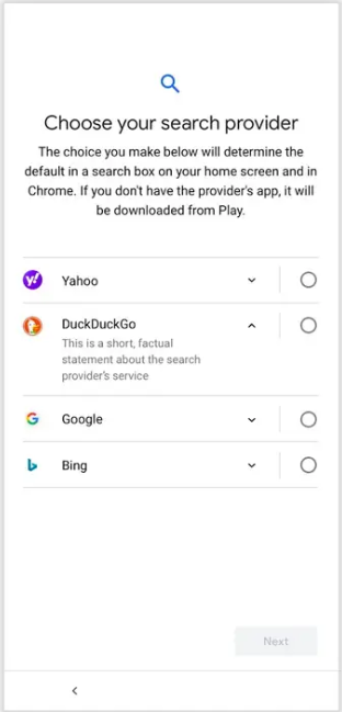 duckduckgo search engine for android