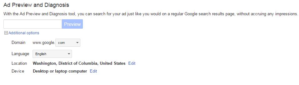 Google's Ad Preview Tool