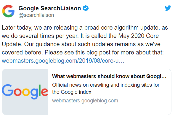 REQ Google May 2020 Core Update