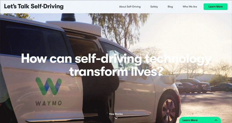 REQ Let's Talk Self-Driving Website Horizon Interactive Award