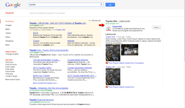 Toyota Google SERP