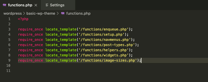 functions.php file