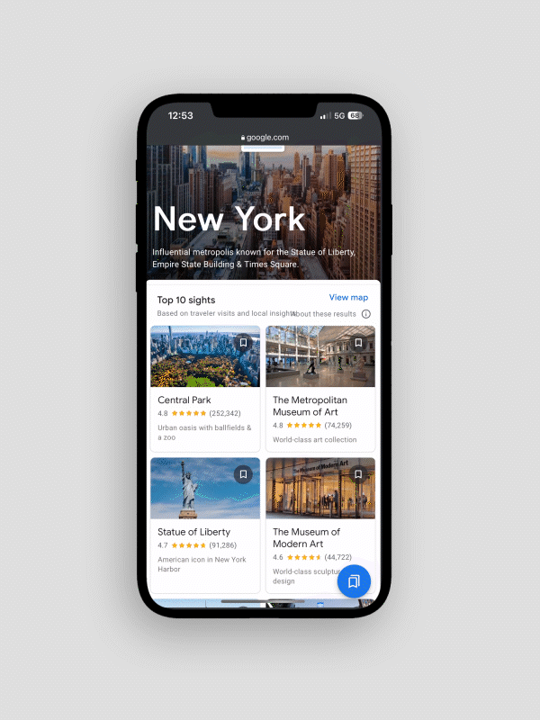 Google Hotel Discover Options