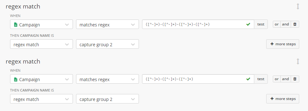 Regex Capture Group Campaign Format
