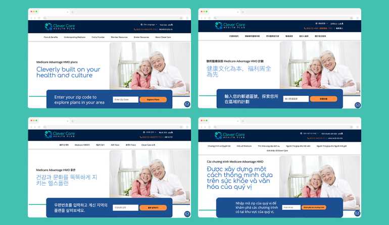 Clever Care Multilingual Website