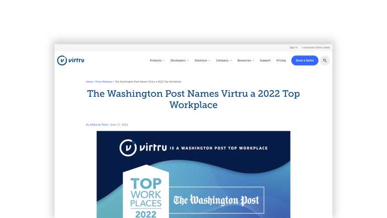 Virtru Washington Post Award