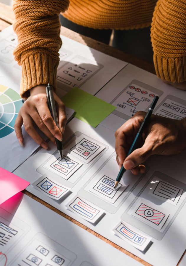 People outlining a project process