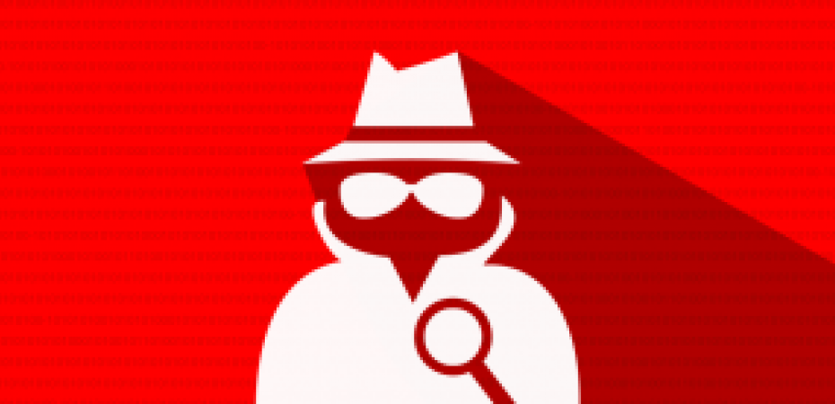 Detective red and white graphic