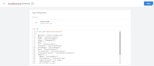 screenshot of lookup table field in GTM