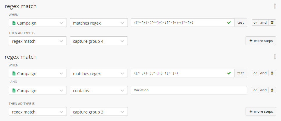Regex Campaign With Variation