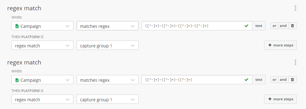 Regex Platform Dimensions