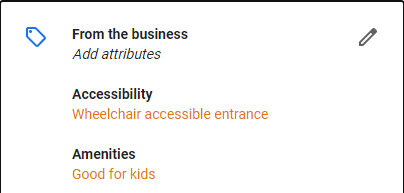 Google My Business Attributes