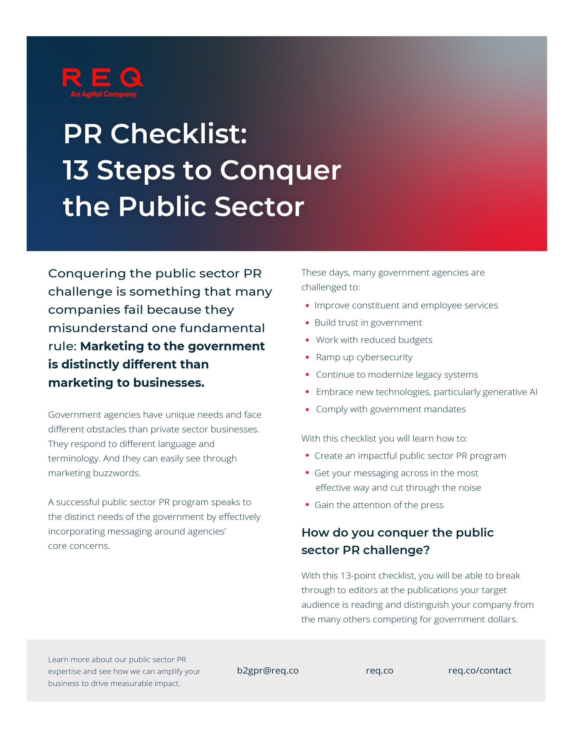 PR Checklist: 13 Steps to Conquer Public Sector Communications